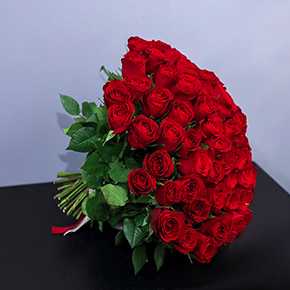 Букет 101 роза красная (40 см) в Луховицах