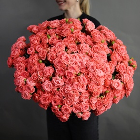 Букет из 39 коралловых кустовых роз (80 см) в Луховицах