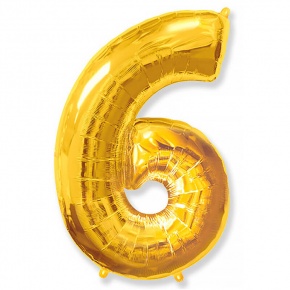 Шар гелиевый цифра 6 (40х102 см) в Луховицах