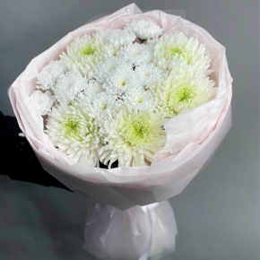 Букет из микса белых хризантем Магнум в Луховицах