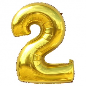 Шар гелиевый цифра 2 (40х102 см) в Луховицах
