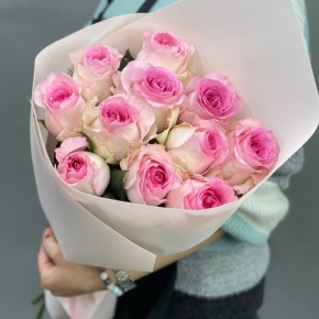 Букет из 11 пионовидных роз Эквадор (60см) в Луховицах