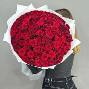 Букет 101 красная роза (60 см) в Луховицах