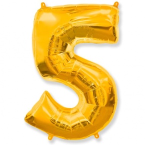 Шар гелиевый цифра 5 (40х102 см) в Луховицах