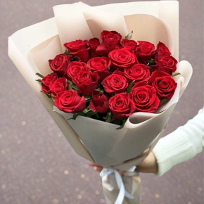 Букет 21 красная роза (60 см) в Луховицах
