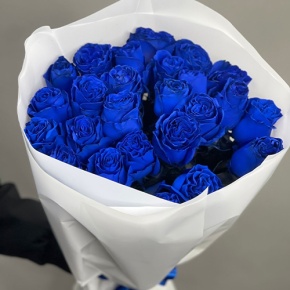 25 синих роз Эквадор (60 см) в Луховицах