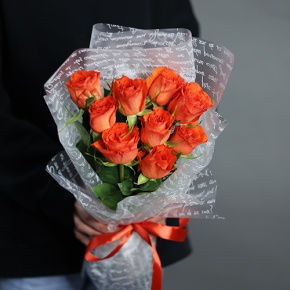 Букет из 9 Кенийских роз (40 см) в Луховицах