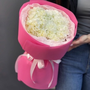 Букет "Гламур" из гортензии и диантусов в Луховицах