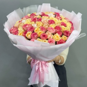 Букет из 101 розы  микс (70 см) в Луховицах