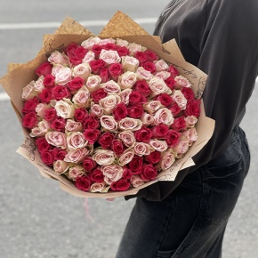 Букет "Амурный" из 101 розы (40 см) в Луховицах