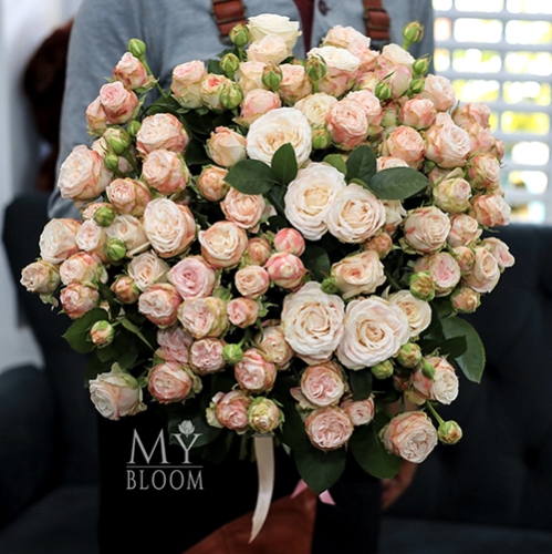 Букет 51 пионовидная роза Бомбастик (60 см) в Луховицах