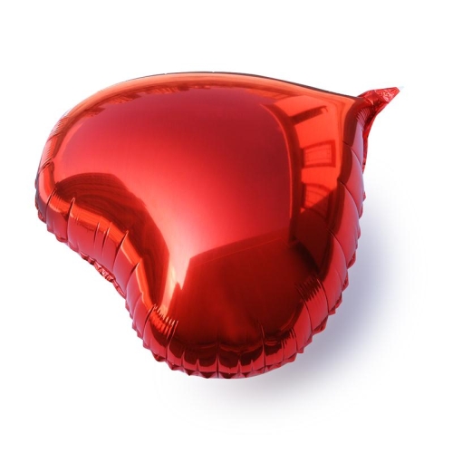 Сердце красное фольгированный шар с гелием (45 см) в Луховицах